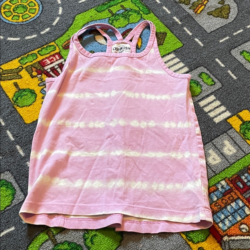 OshKosh B'gosh Pink and White Tie-Dye Racerback Tank Top
